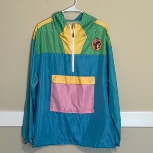 Buc-ees 80s Retro Color-block Windbreaker with Hoodie